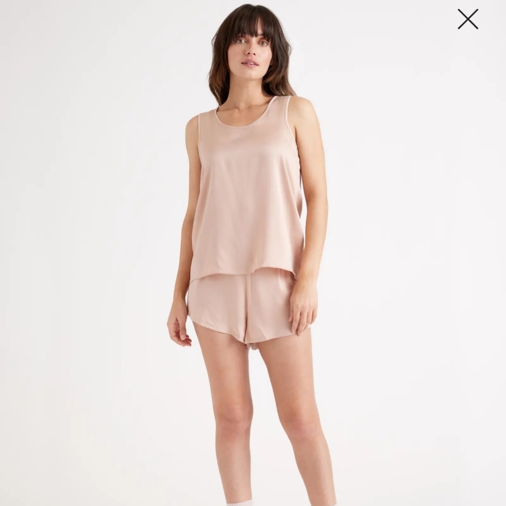 Quince Washable Silk Tank Pajama Set in Toasted Almond